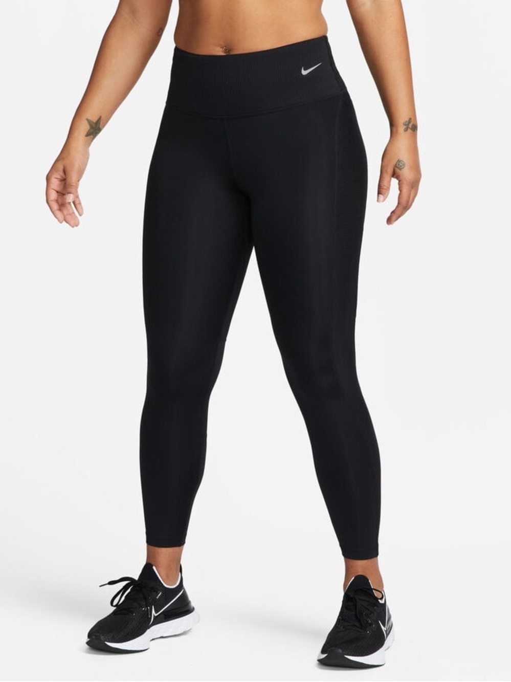 Nike Black High-Waist Ribbed-Waist Leggings